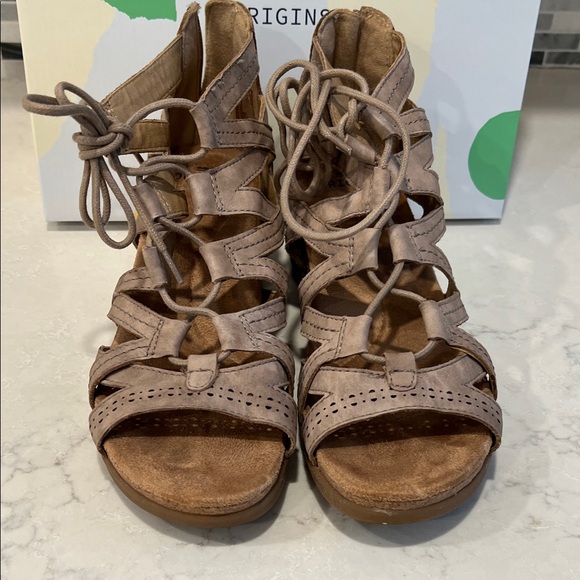 Earth Origins Shoes - Earth Origins THE CORIE Lace-Up Sandals -CoCo Nubuck Adjustable Powerpath Foot